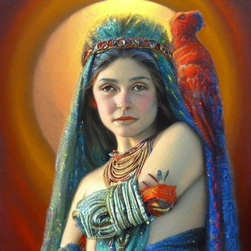 Goddess of Love in Oil Painting Style