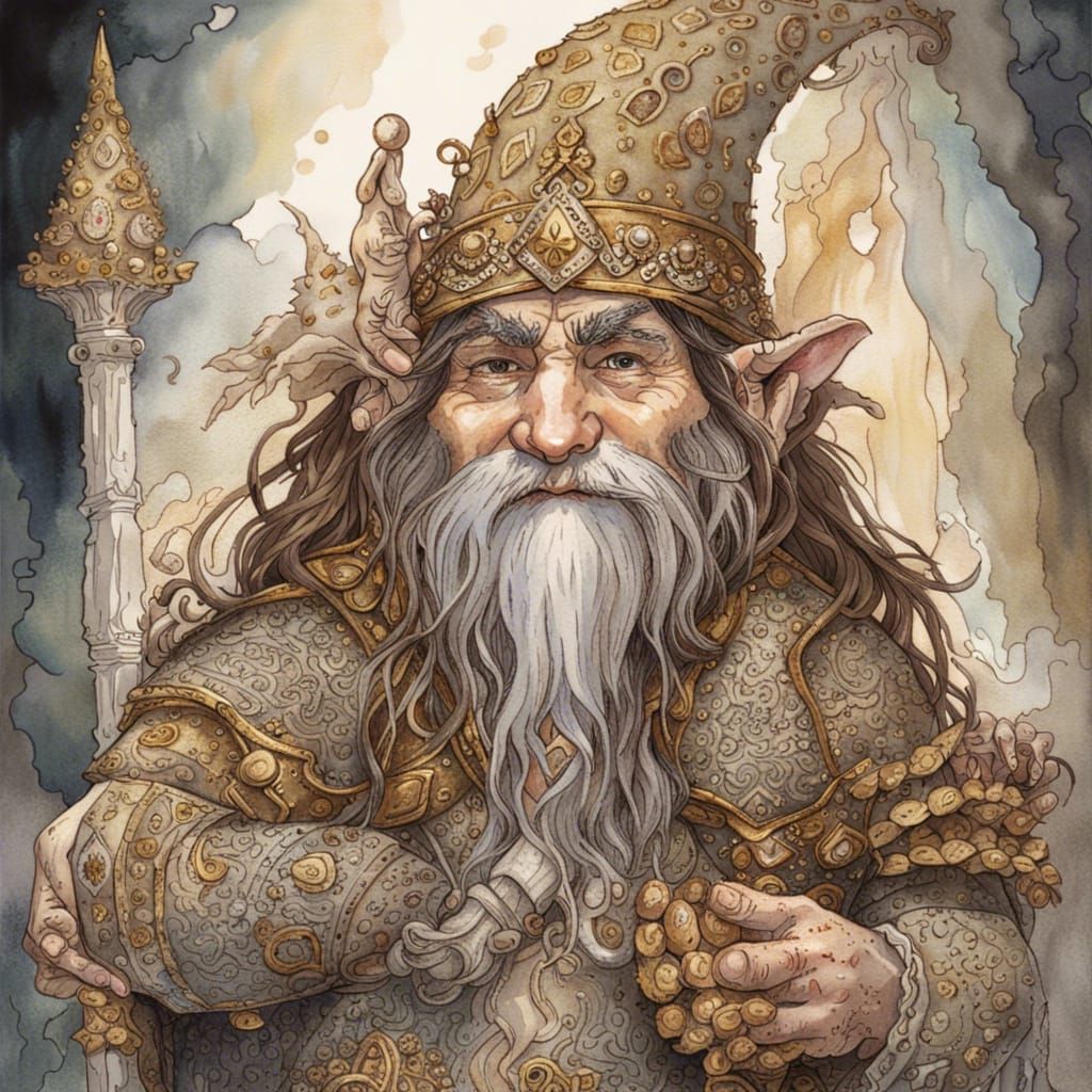 Ornate Portrait of a Male Gnome Paladin