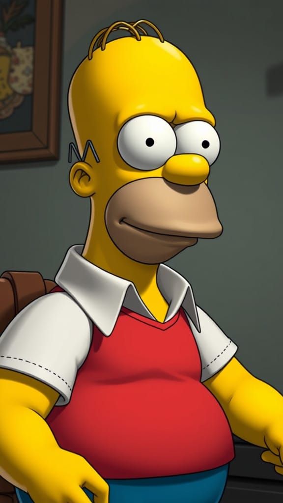 (Photorealism Hyperrealism Homer Simpson If He Was An Actual Human Being:1.5)