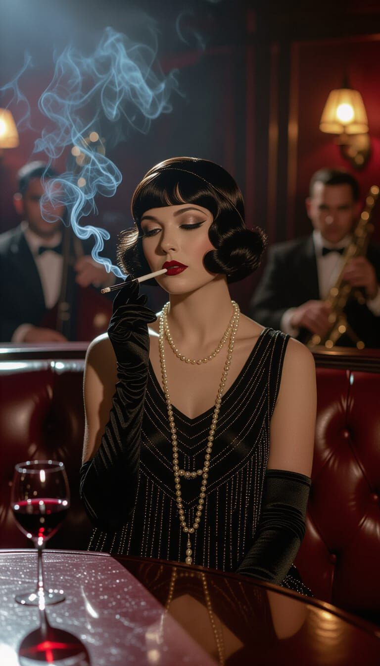1920s Flapper in Speakeasy, Film Noir Photography