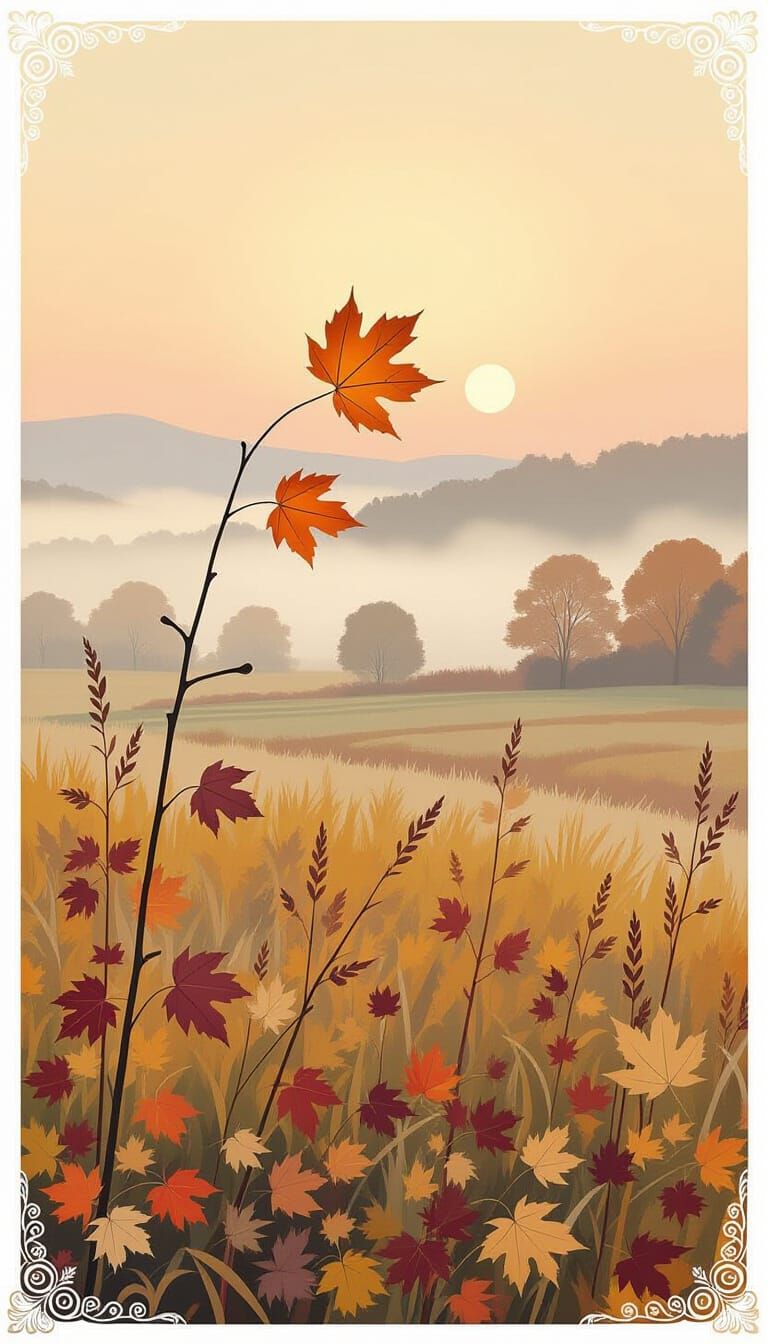 Autumn Leaf Resilience in Pastel Hues