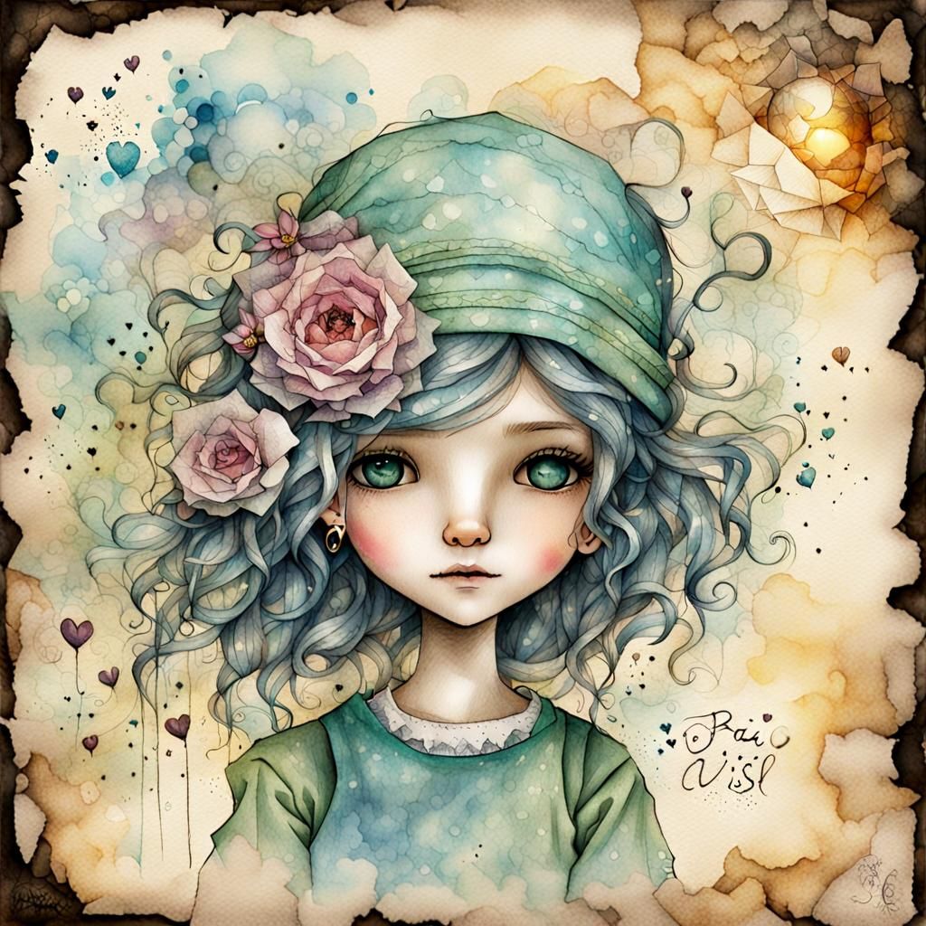 Briar Wisp Love Card in Gorjuss Style