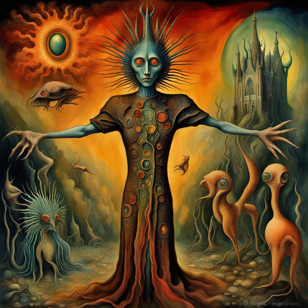 Dreamlike Surrealist Portrait in Magical Realism Style