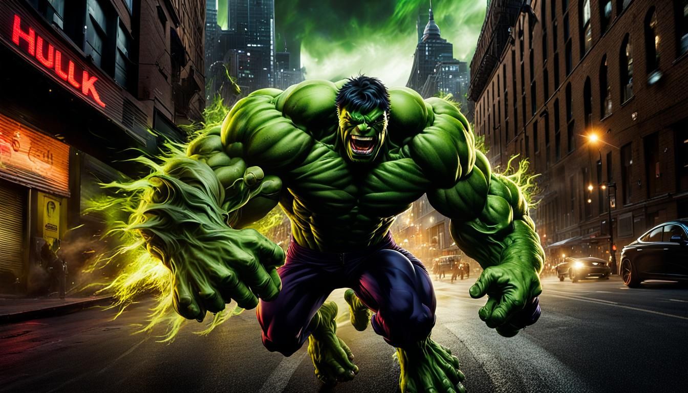 Hulk and Venom Fusion: A Dynamic Urban Spectacle