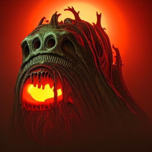 Baroque Pumpkin Monster Concept Art in 8k