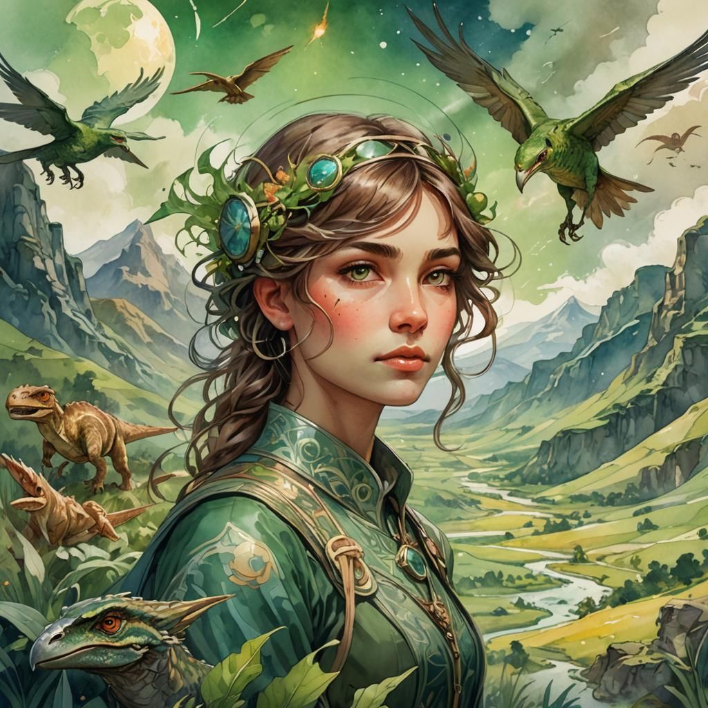 Skylark Over Dinosaur Valley: Art Nouveau Concept