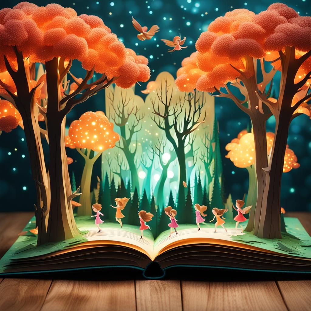 Magical Forest Fairies Pop-Up Book Illustration