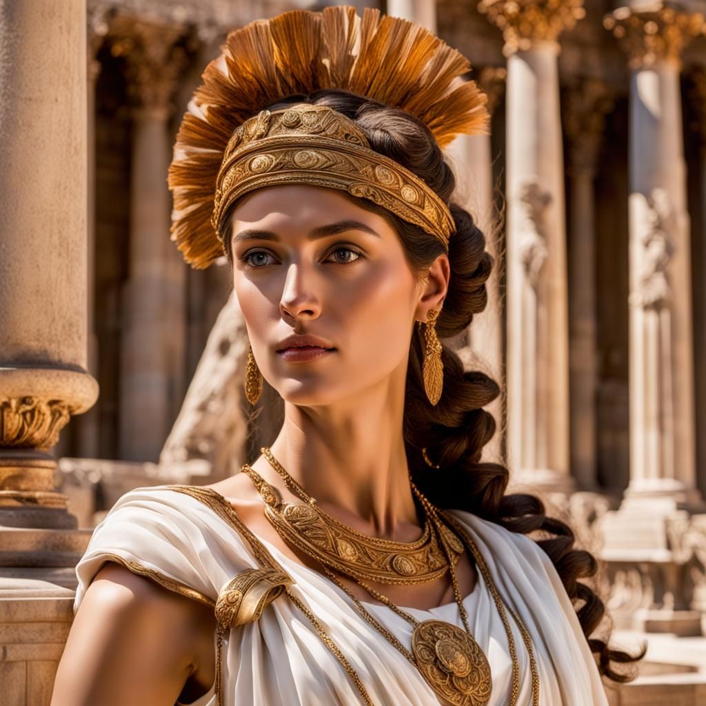 Elegant Roman Woman: A Rich Artistic Tableau