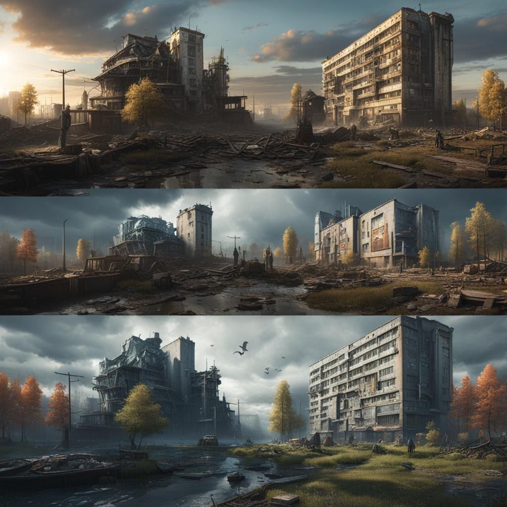 Chernobyl City: Before and After in Detailed Matte Painting
