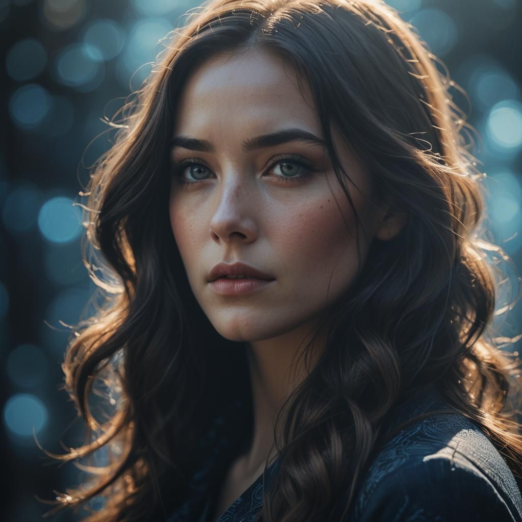 Elegant Woman in Soft Light: Film Noir Portrait