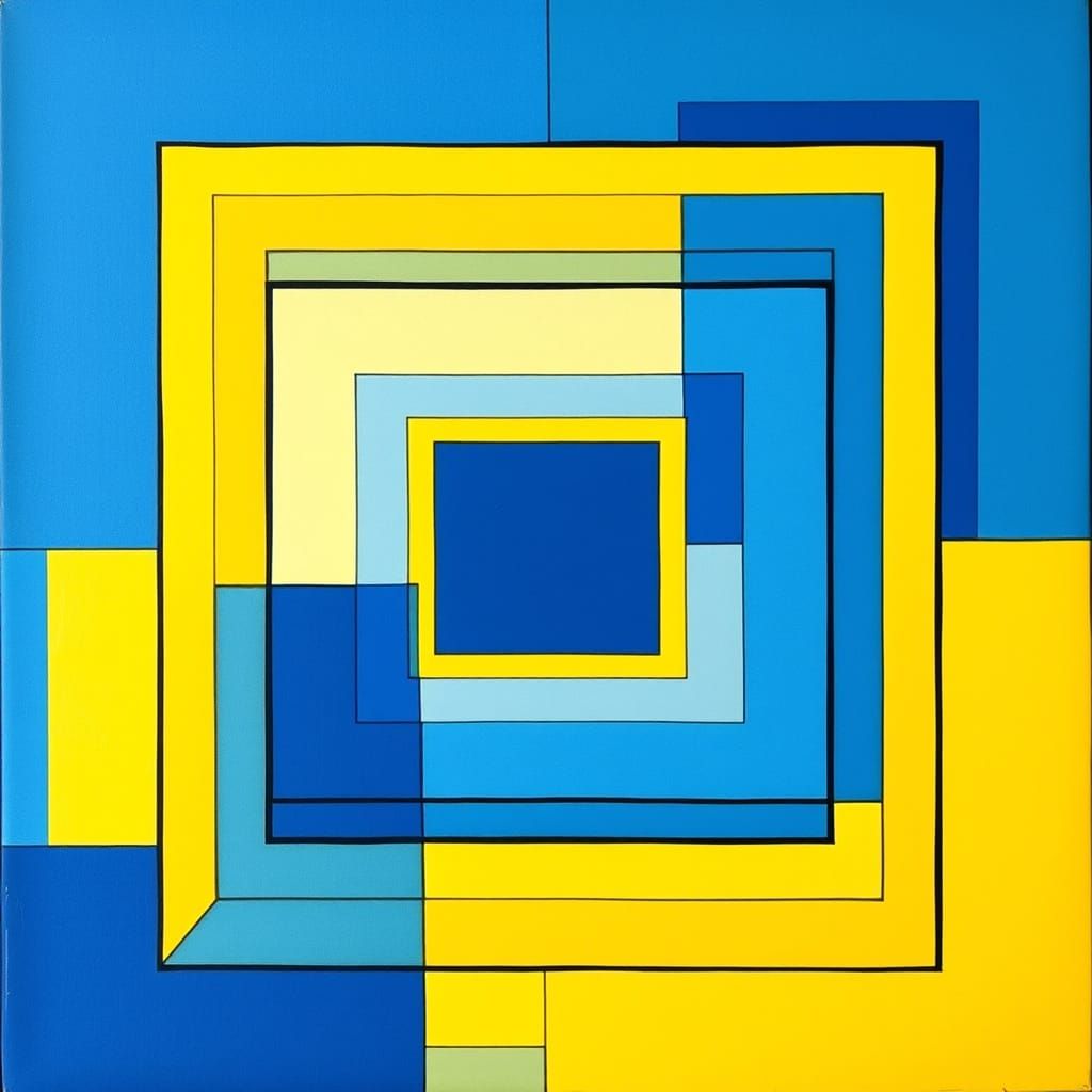 Concentric squares, Piet Mondrian style