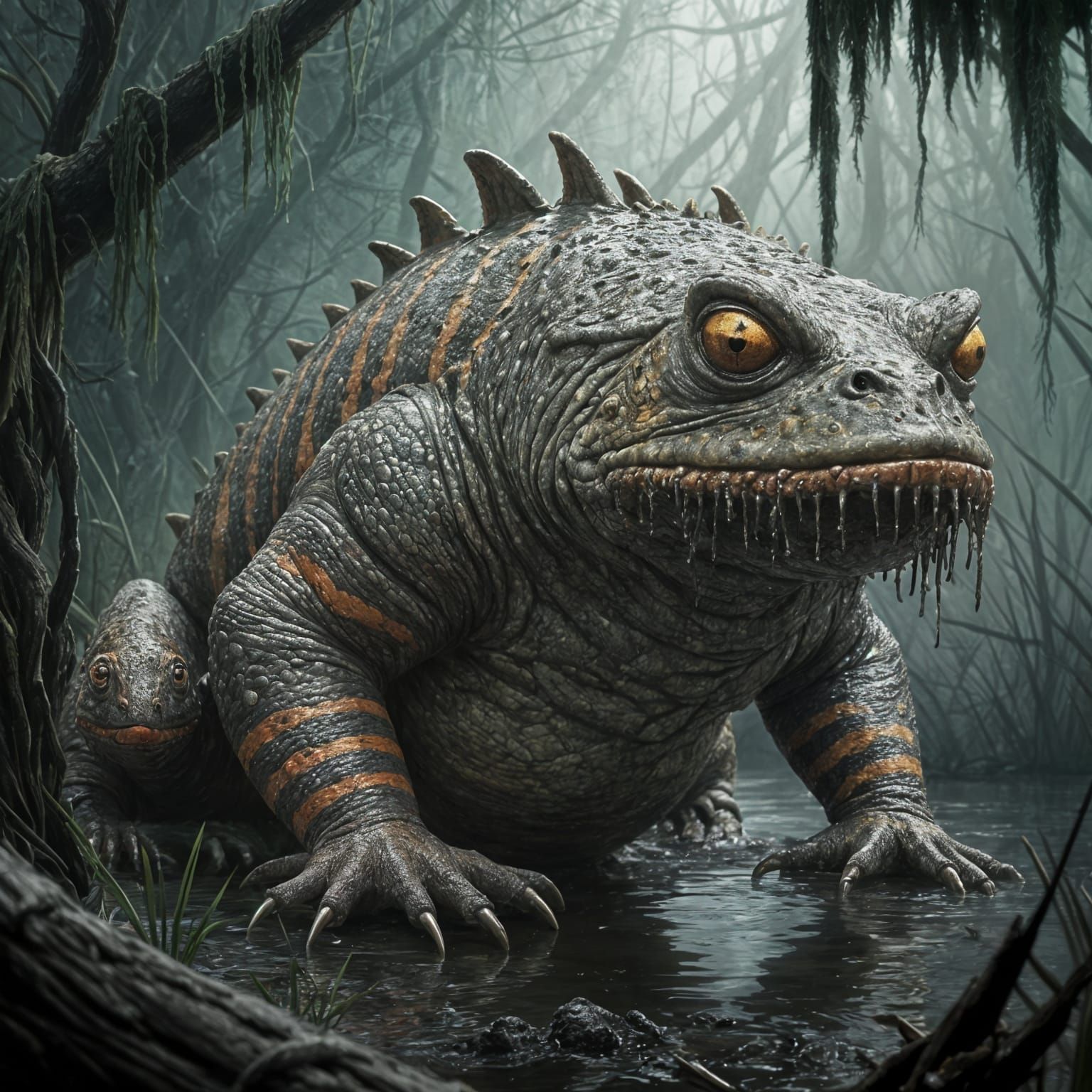 Giant Swamp Toad-Gila Monster Hybrid in Mysterious Murk