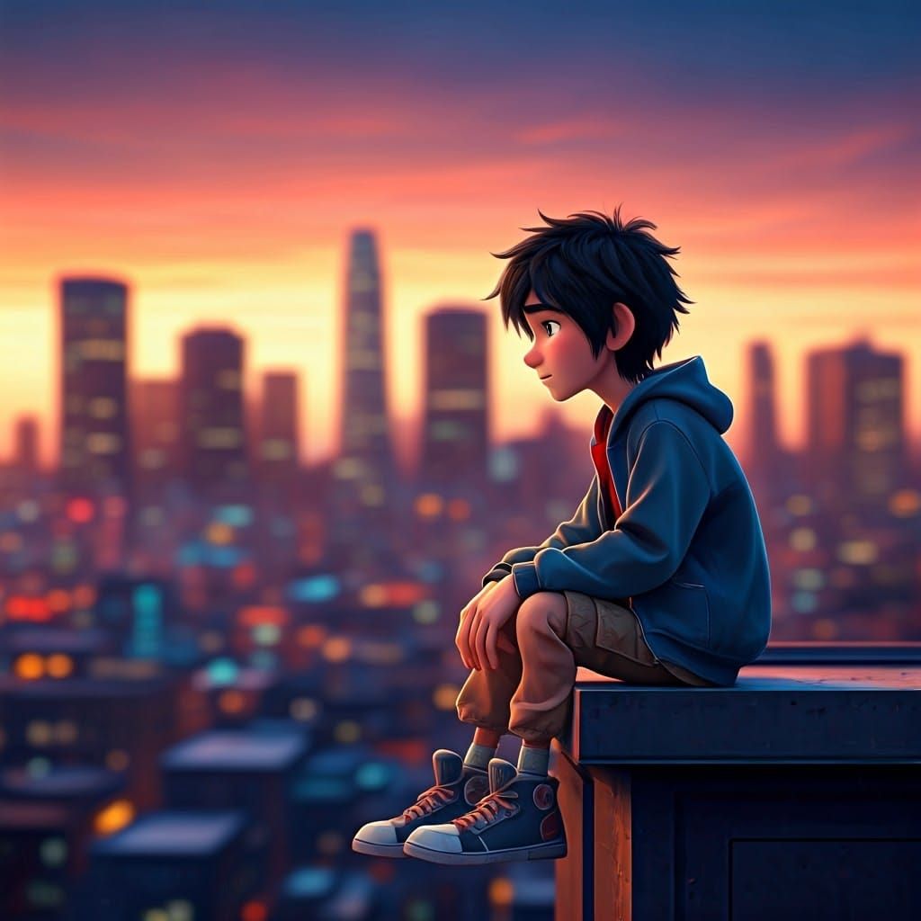 Hiro Hamada Contemplates San Fransokyo Sunset