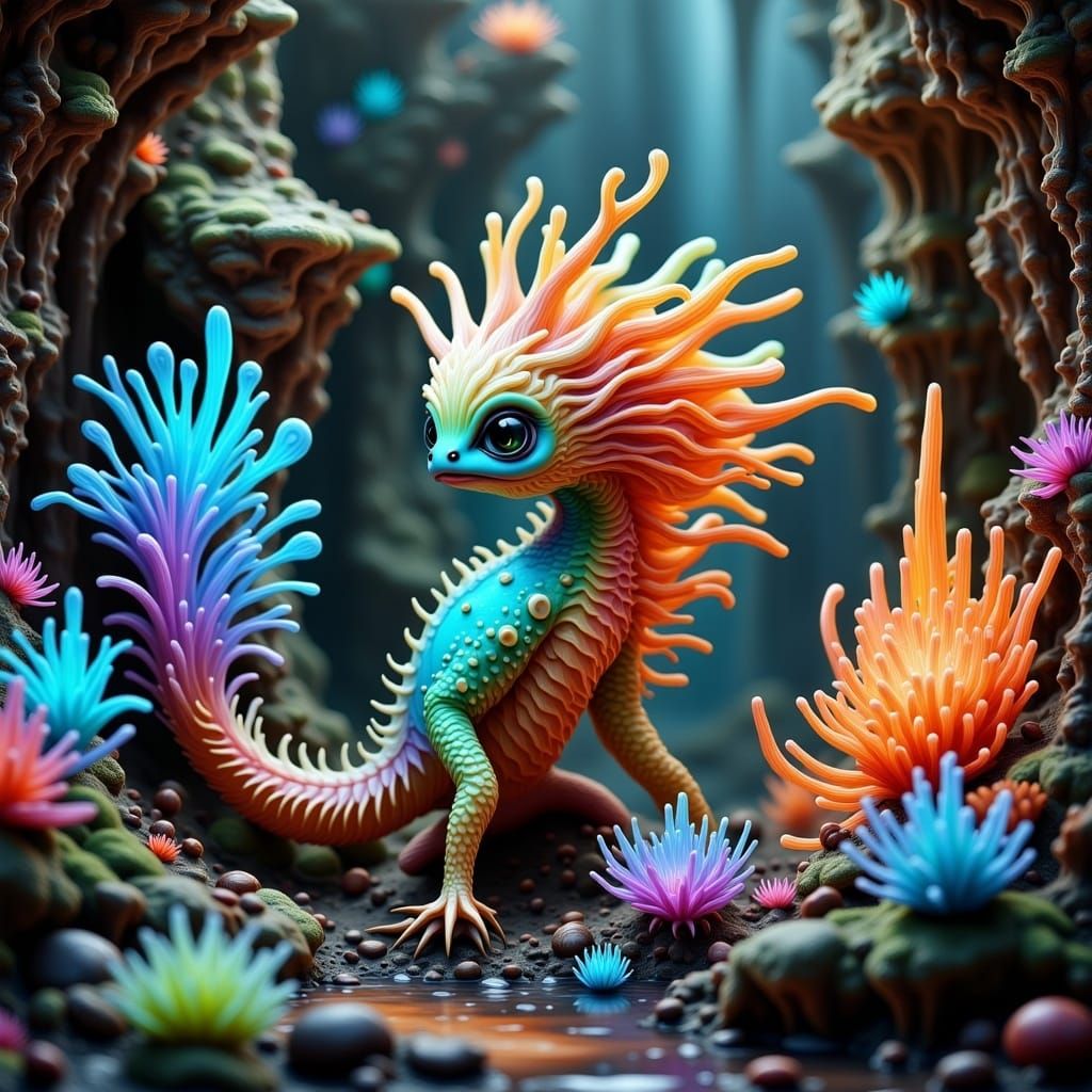 Vibrant, Iridescent Creatures in a Glimmering, Otherworldly ...