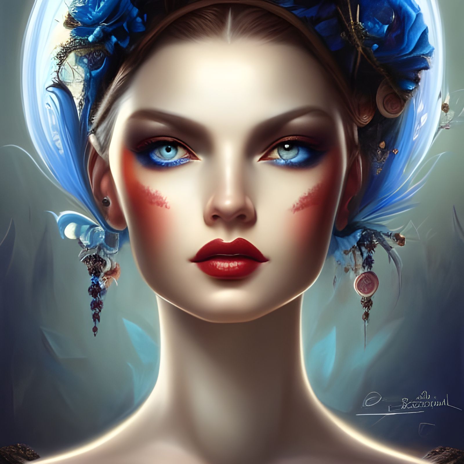 Beautiful Neovictorian Female Portrait in Artgerm Style
