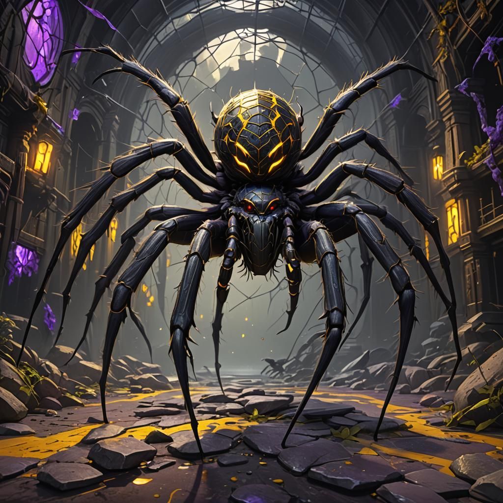 Giant Spider in Dark Fantasy Style, 8K Resolution