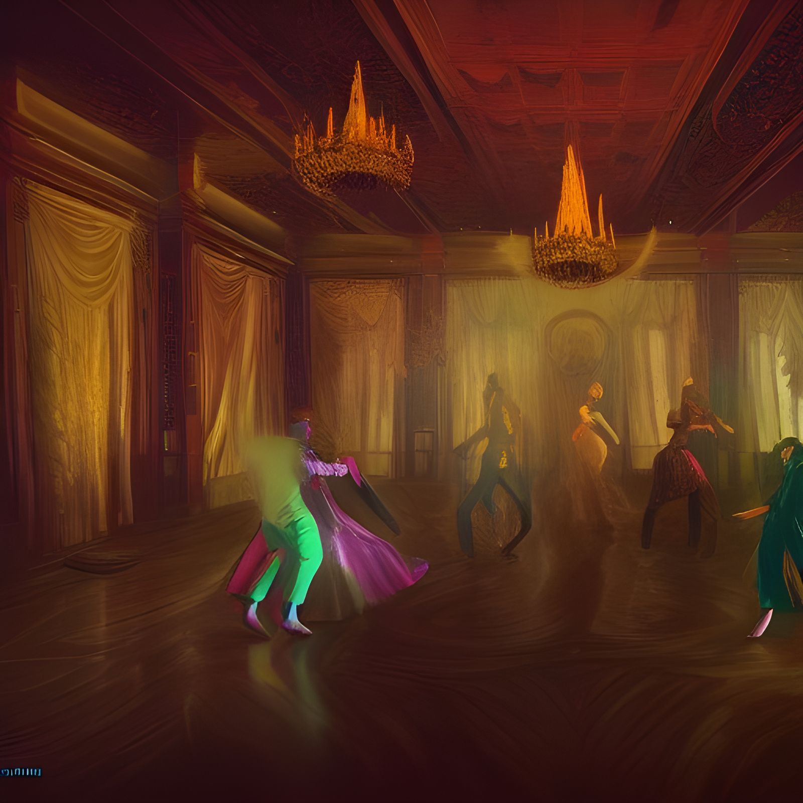 Ghostly Ballroom Dancers in Haunted Mansion