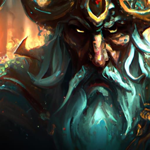 Mad King Portrait in Dark Forest, Hyperdetailed Art