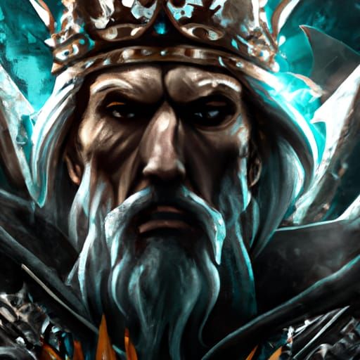 Mad King Portrait in Dark Forest, Hyperdetailed Art