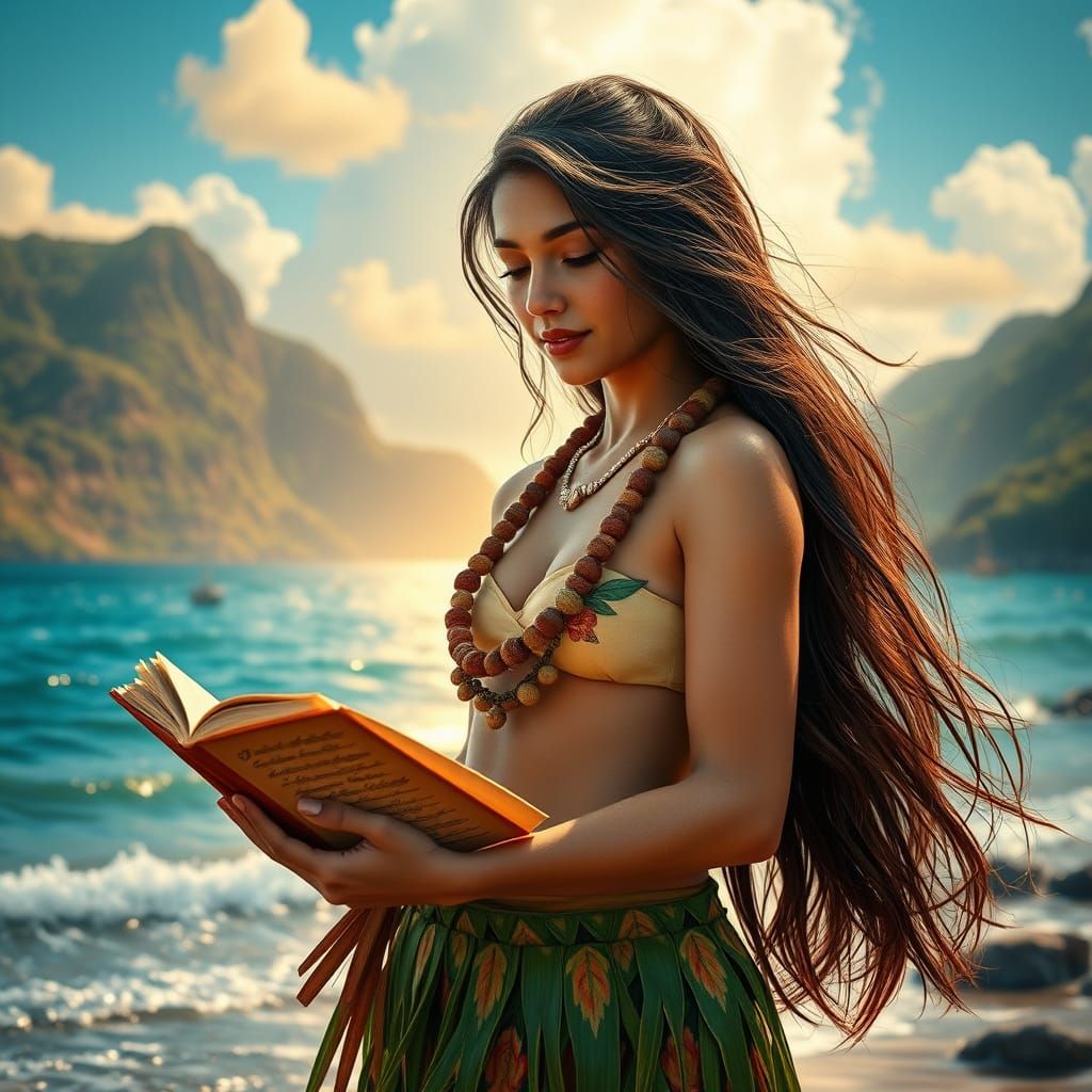 Hawaiian Woman Lost in Traditional Dance