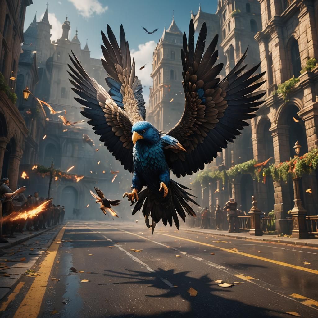 One-Winged Bird Wins Race: Detailed Matte Painting
