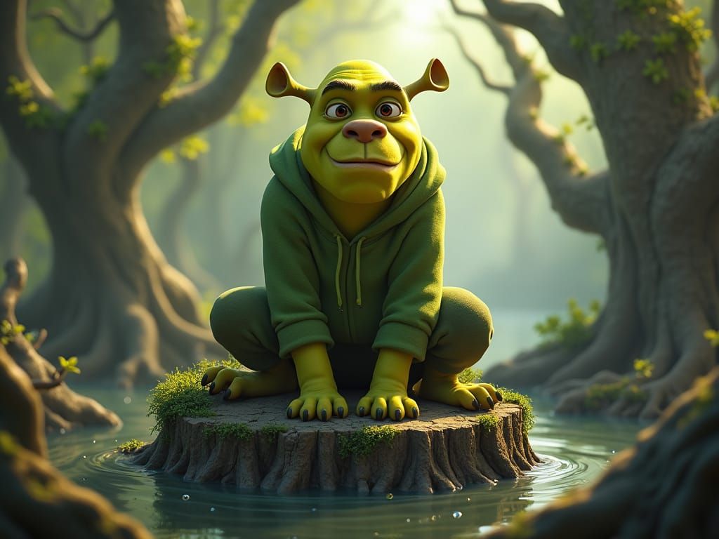 Shrek as a Dog in Dreamworks Style