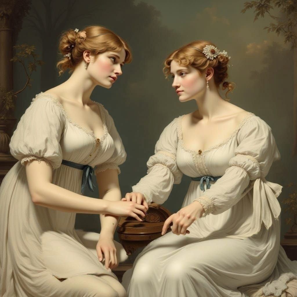 Regency Era Girls Play Badminton