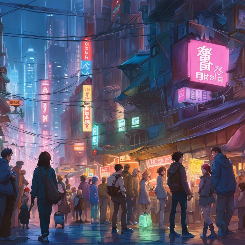 Vibrant Biopunk Cityscape at Night