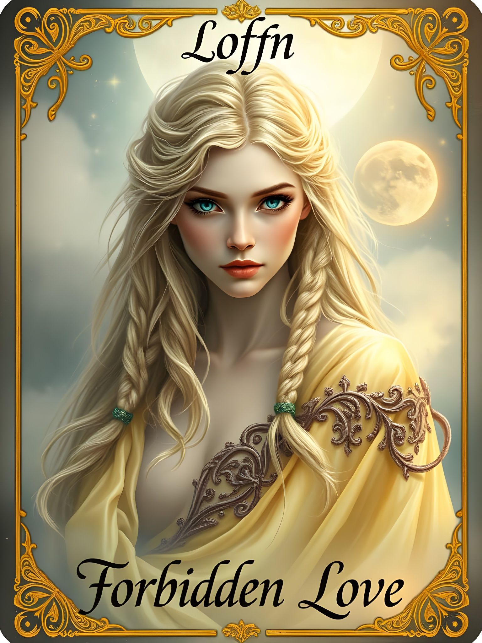 Norse Goddess of Forbidden Love Tarot Card in Mystical Style