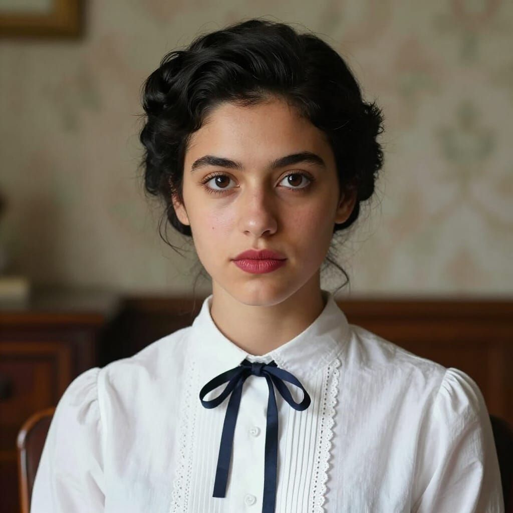 Photorealistic Portrait of a Basque Woman in Edwardian Style