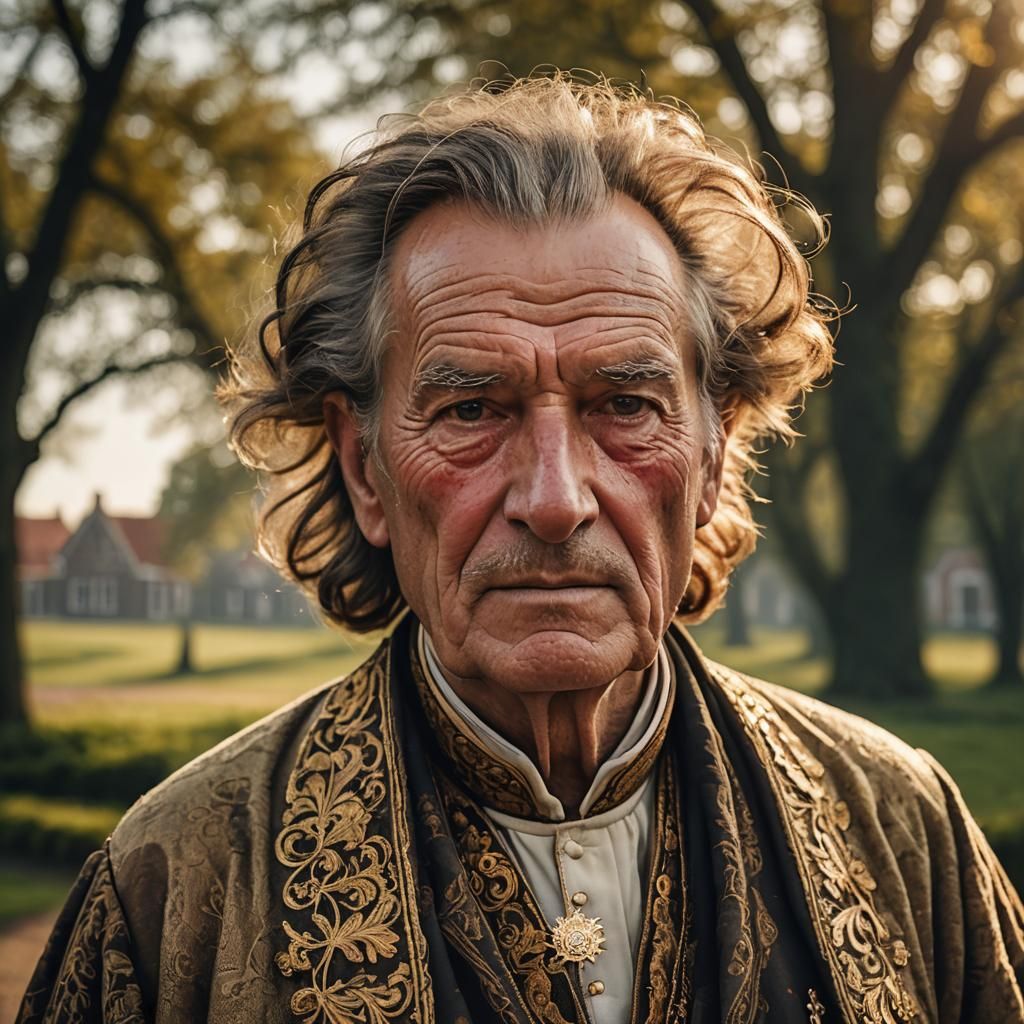 Vintage Dutch Portrait in the Style of Old Masters