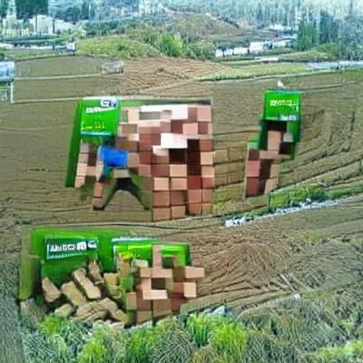 Voxel Landscape in Minecraft Style