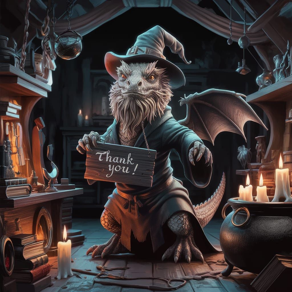 Bearded Dragon Wizard in Dark Fantasy Workshop