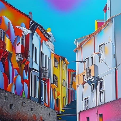 Colorful Graffiti Art of Portugal in Street Style