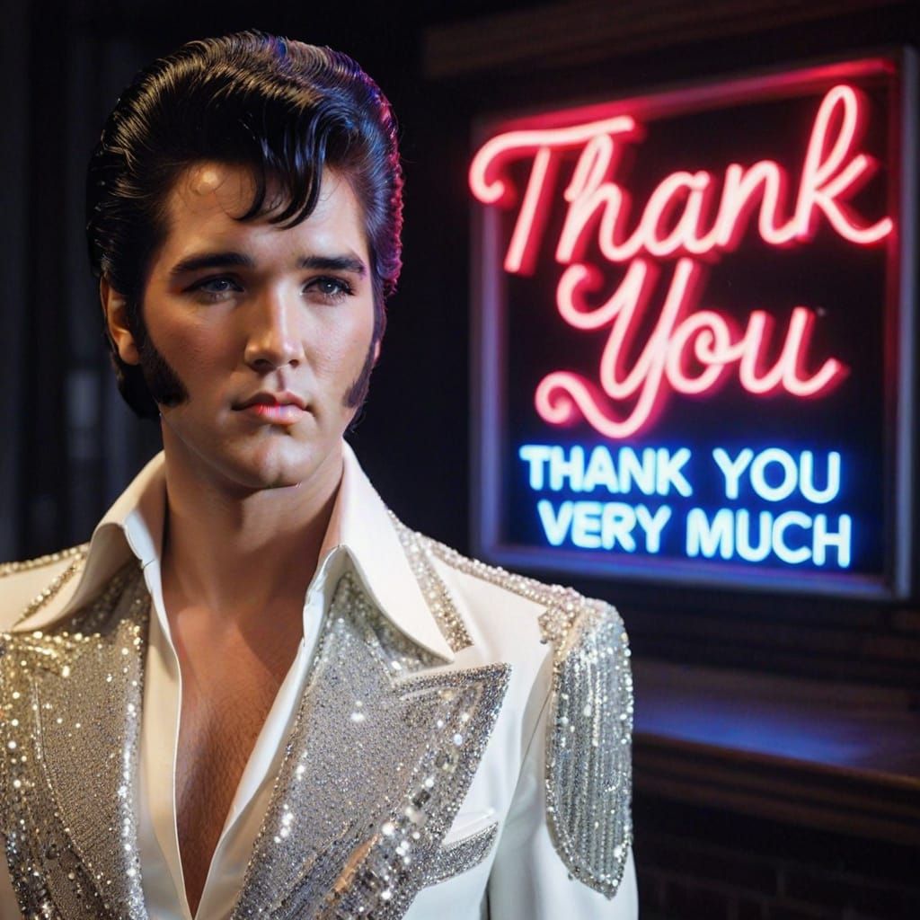Elvis Presley in Glamorous White Jumpsuit with Cape