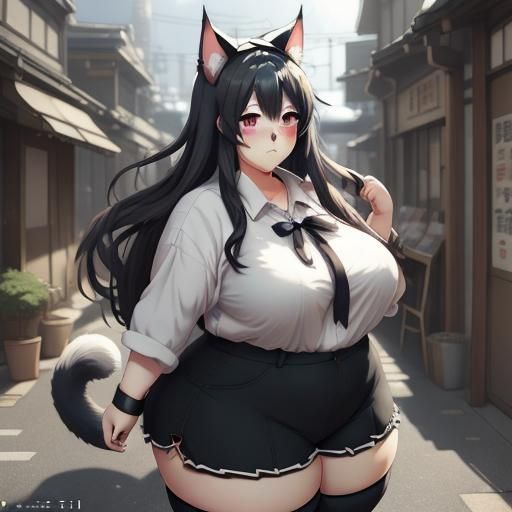 Chubby Anime Girl in Key Visual Style