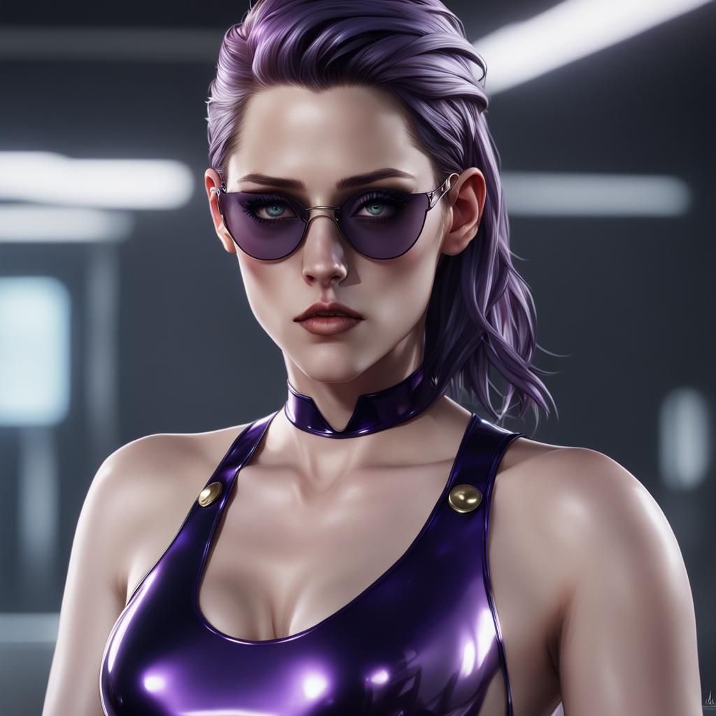 Anime Style 3D Rendering of Woman in Latex