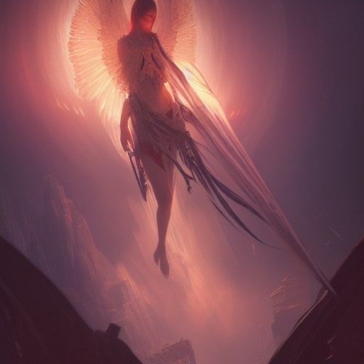 Hyperdetailed Seraphim in Dark Fantasy Style