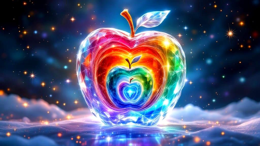 Crystal Apple of Enlightenment: A Celestial Fractal of Wisdo...