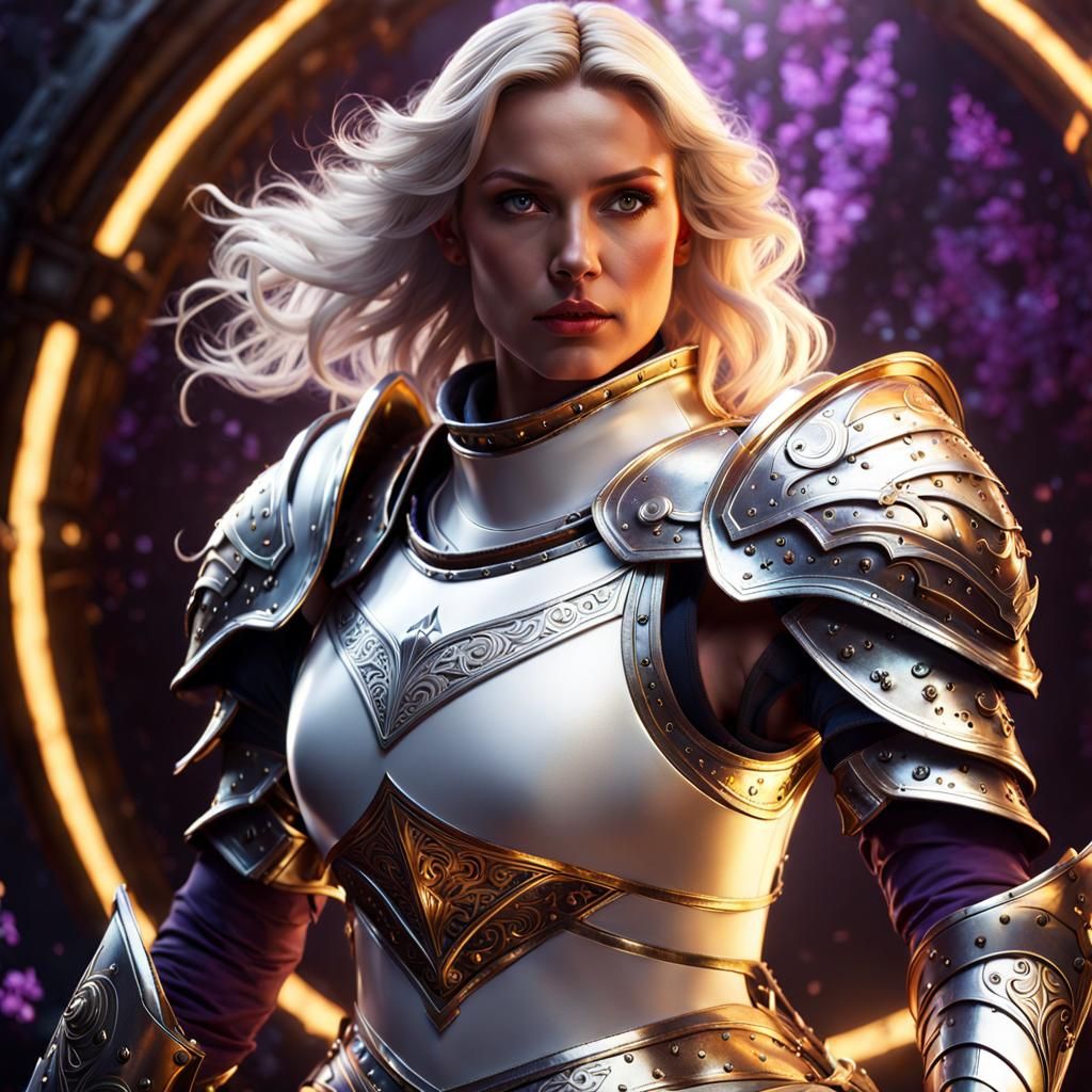 Female Knight Battles Evil, Dark Fantasy Concept Art