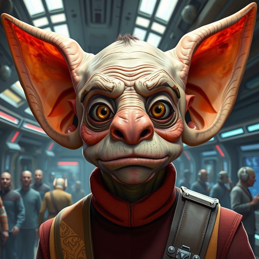 Ferengi in Space Station, Retro-Futuristic Style