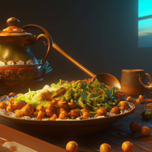 Hyperdetailed Chickpea Stew Concept Art