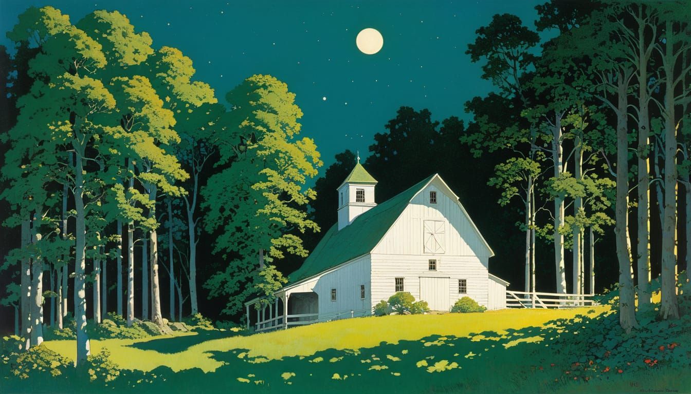 White Barn out roosting in a tree in the dense, lush, green ...