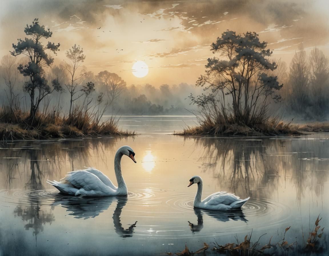 Swans at Sunrise