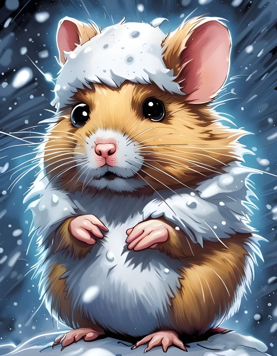 Hamster Portrait in Comic Book Style