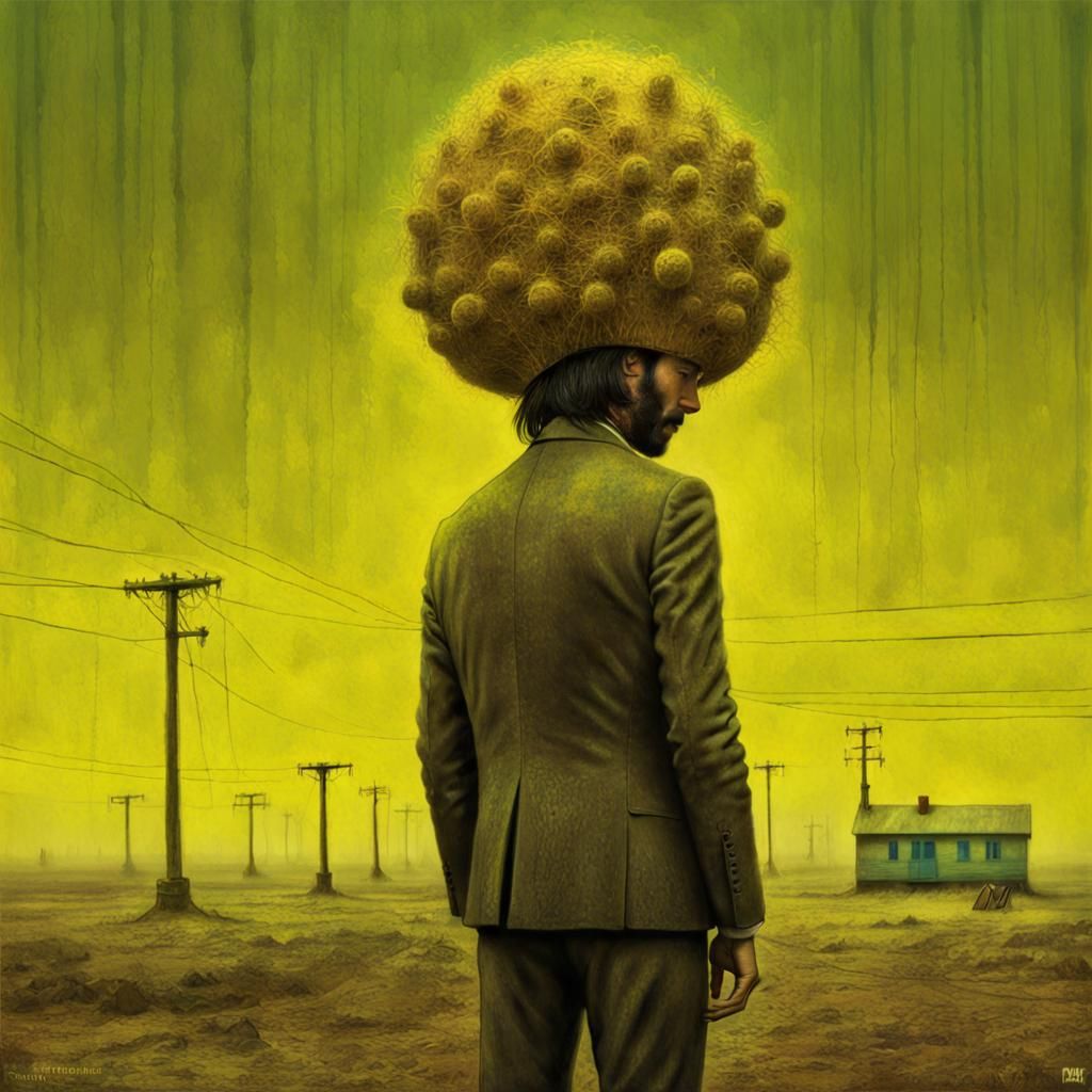 Sinister Mixed Media Horror Image in Vintage Style