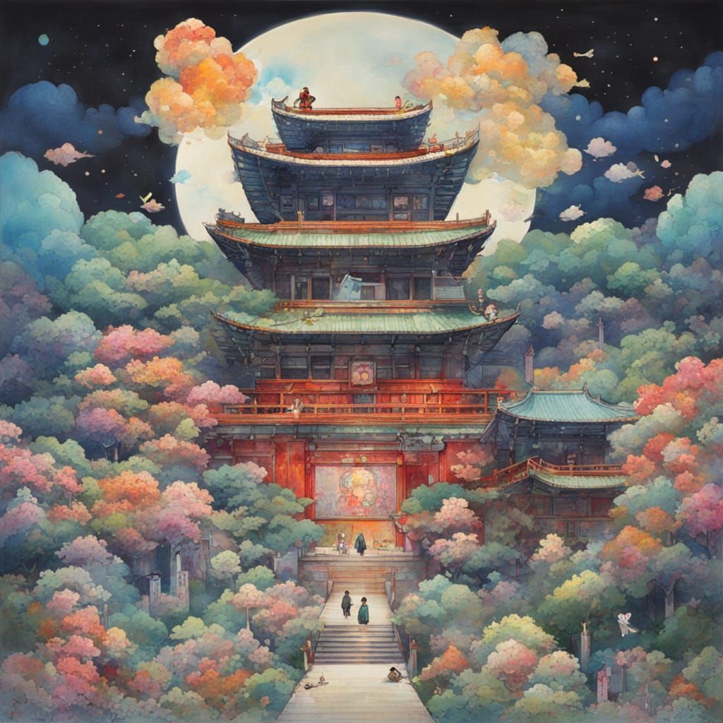 Japanese Manga Artists at Work in Studio