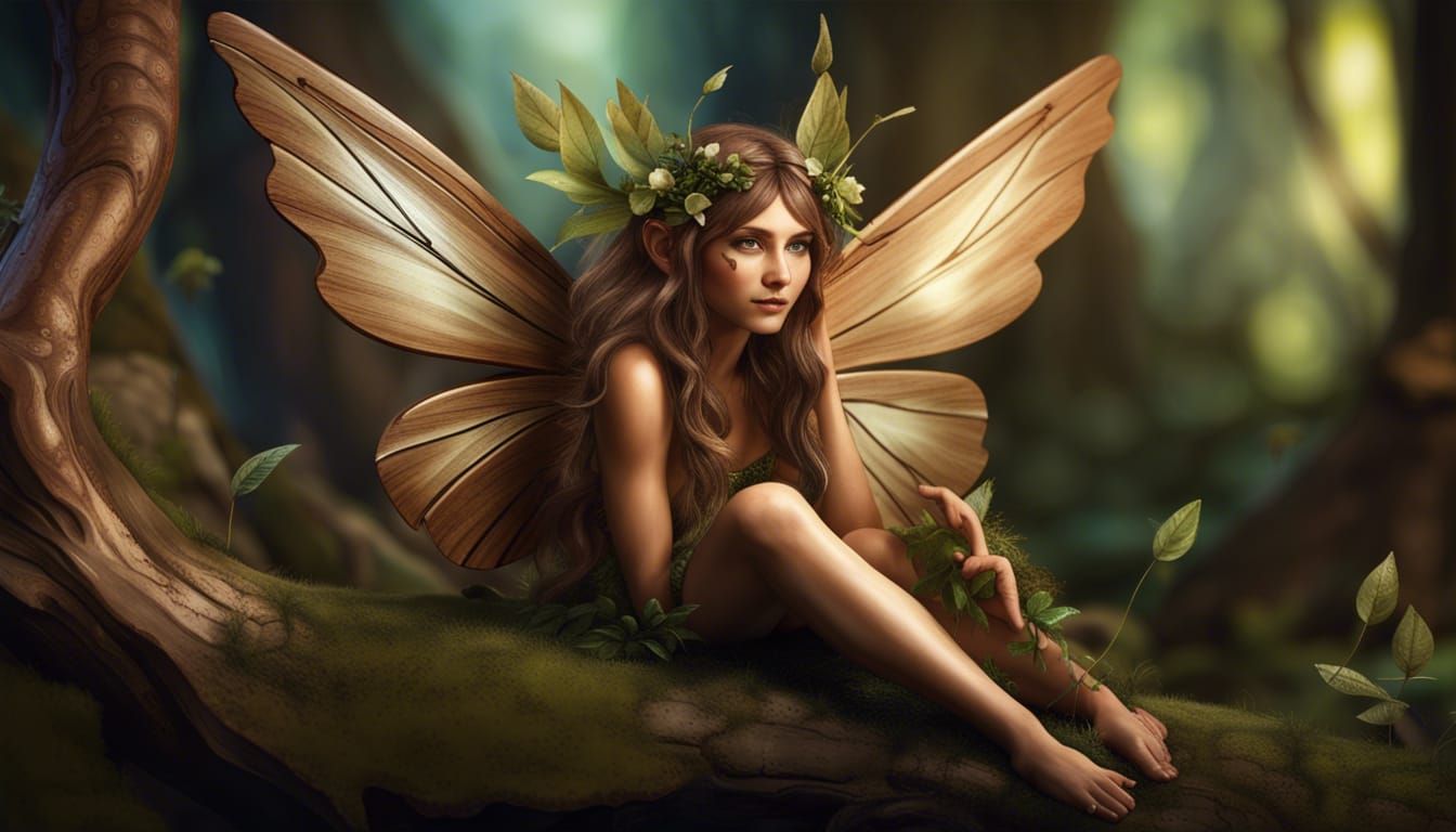 Hyper-Realistic Wood Fairy in Fantasy Style