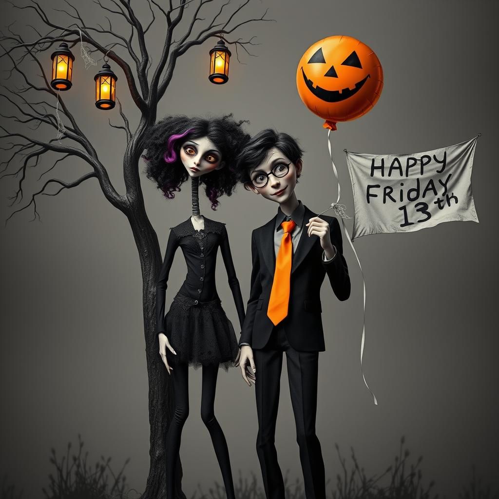 🧡🖤💚💜 

couple of Halloween characters ( tall boy and tal...