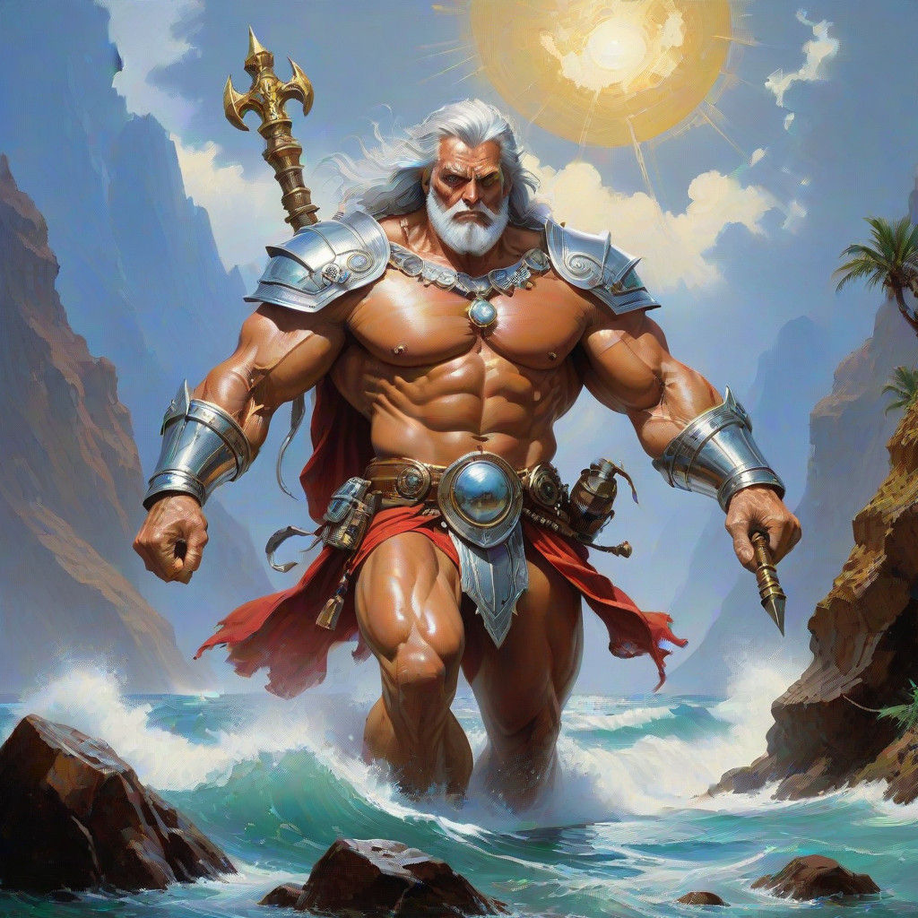 Majestic Silver Knight in Fantasy Oil Painting